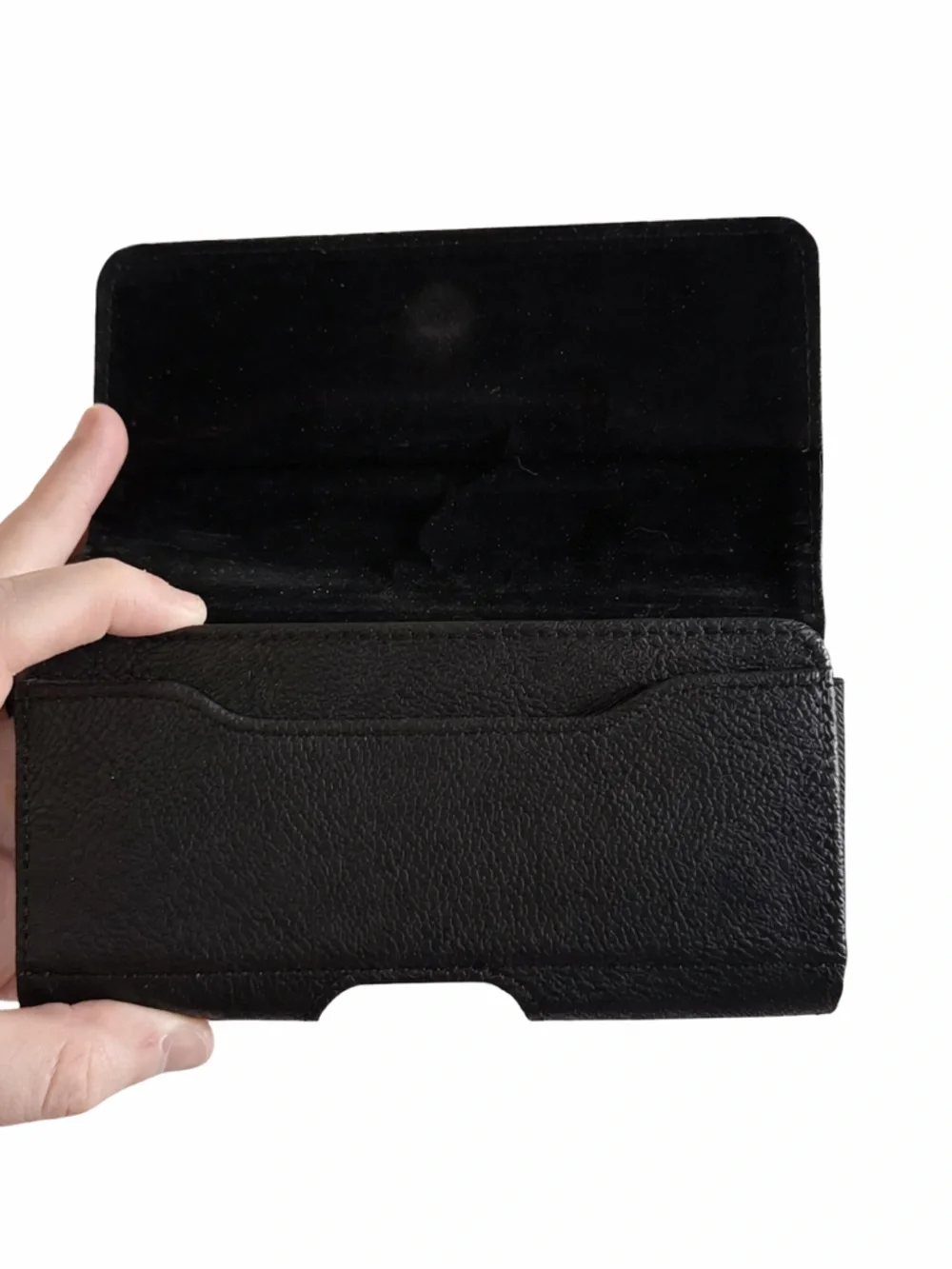 Black Leather Phone Wallet Case